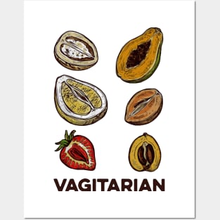 Vagitarian papaya durian strawberry funny gift Posters and Art